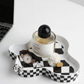 Black & White Checker Trinket Plate, Jewellery Holder, Jewellery Tray-Le Di Vita- | Le Di Vita