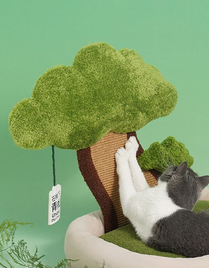 Plant Shape Cat Tree, Pet Bed With Cat Scratching Post