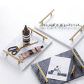 Gold & Marble Jewellery Tray Rectangle-Le Di Vita- | Le Di Vita