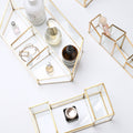 Grey Gold & Glass Brush Storage Pot, Jewellery Boxes-Le Di Vita- | Le Di Vita