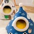 Cute Pussy Pet Bed, Christmas Hat Cat Tent
