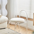 Curved Clear Plastic Dressing Table Chair, Cashmere Seat Pad-Le Di Vita- | Le Di Vita