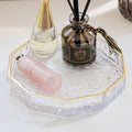 Gold & Glass Ripple Polygon Jewellery Tray, Jewellery Holder, Plate-Le Di Vita- | Le Di Vita