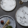 Gold & White Marble A Set Of Two Plates-Le Di Vita- | Le Di Vita