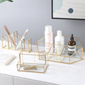 Grey Gold & Glass Brush Storage Pot, Jewellery Boxes-Le Di Vita- | Le Di Vita