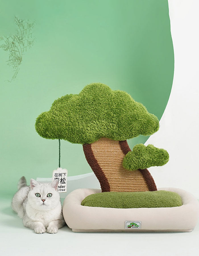 Plant Shape Cat Tree, Pet Bed With Cat Scratching Post