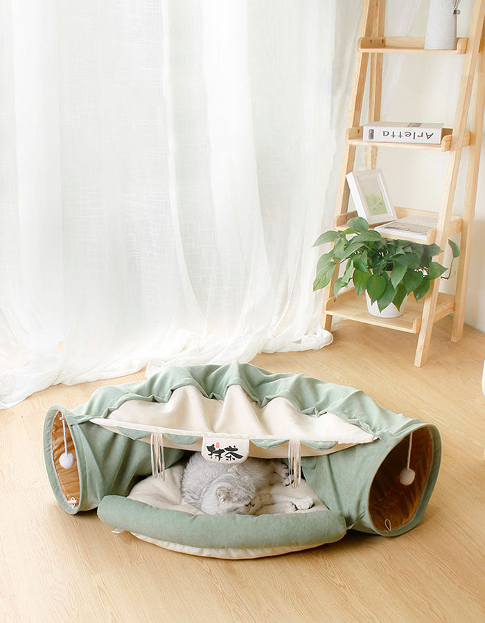 Kohana Pet Beds, With Fluffy Ball Hanging, Foldable Cat Hideaway, Dog or Cat Use