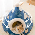 Cute Pussy Pet Bed, Christmas Hat Cat Tent
