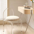 Curved Clear Plastic Dressing Table Chair, Cashmere Seat Pad-Le Di Vita- | Le Di Vita