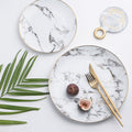 Gold & White Marble A Set Of Two Plates-Le Di Vita- | Le Di Vita