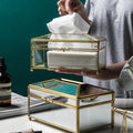 Gold Clear Tissue Box-Le Di Vita- | Le Di Vita