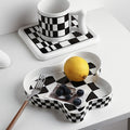 Black & White Checker Trinket Plate, Jewellery Holder, Jewellery Tray-Le Di Vita- | Le Di Vita