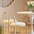 Curved Clear Plastic Dressing Table Chair, Cashmere Seat Pad-Le Di Vita- | Le Di Vita