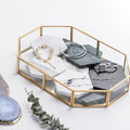 Gold & Glass Clear Jewellery Box, Glass Tray-Le Di Vita- | Le Di Vita
