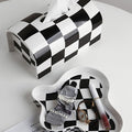 Black & White Checker Trinket Plate, Jewellery Holder, Jewellery Tray-Le Di Vita- | Le Di Vita