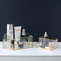 Grey Gold & Glass Brush Storage Pot, Jewellery Boxes-Le Di Vita- | Le Di Vita