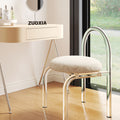 Curved Clear Plastic Dressing Table Chair, Cashmere Seat Pad-Le Di Vita- | Le Di Vita