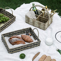 Natural Wicker Picnic Basket, Trays-Le Di Vita- | Le Di Vita