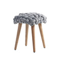 Thick Knot Dressing Table Stool-Le Di Vita-Grey-Circle- | Le Di Vita