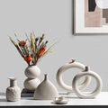Lirio Ceramic Vase, White, Multiple Shape-Le Di Vita- | Le Di Vita