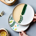 9 Piece Dinner Set, Plates Set, Tableware, Flower and Leaf-Le Di Vita- | Le Di Vita