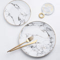 Gold & White Marble A Set Of Two Plates-Le Di Vita- | Le Di Vita