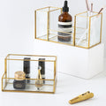 Grey Gold & Glass Brush Storage Pot, Jewellery Boxes-Le Di Vita- | Le Di Vita