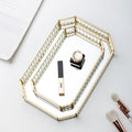 Gold & Glass Clear Jewellery Box, Glass Tray-Le Di Vita- | Le Di Vita