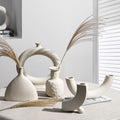 Lirio Ceramic Vase, White, Multiple Shape-Le Di Vita- | Le Di Vita