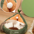 Avocado Pet Bed for Dogs and Small Cats, Green & Orange