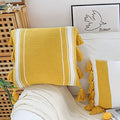 Zhurie Striped Fringe Cushion-Le Di Vita- | Le Di Vita