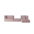 Lllona  Pink Three Seater Corner Sofa Set, Suede