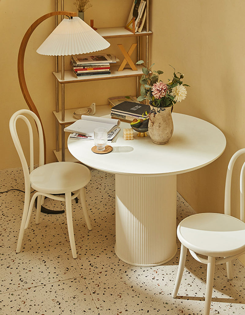 Hazel Round Dining Table, White