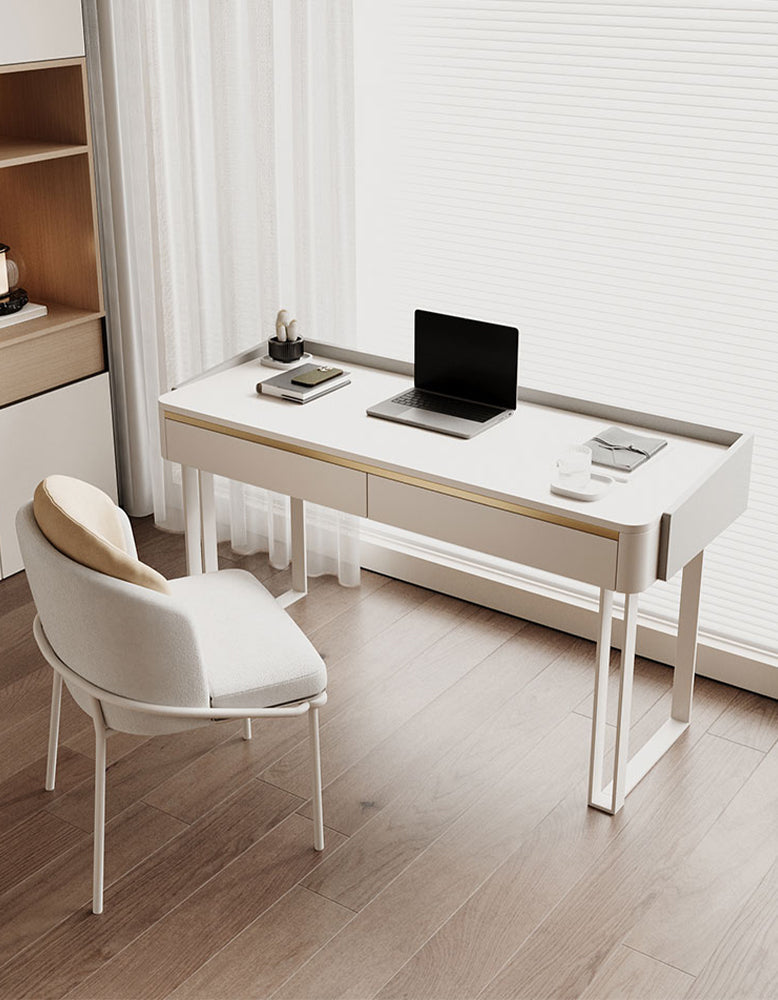 Otto1 Office Desk - White Sintered Stone