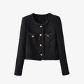 Single-breasted Metallic Thread Tweed Jacket