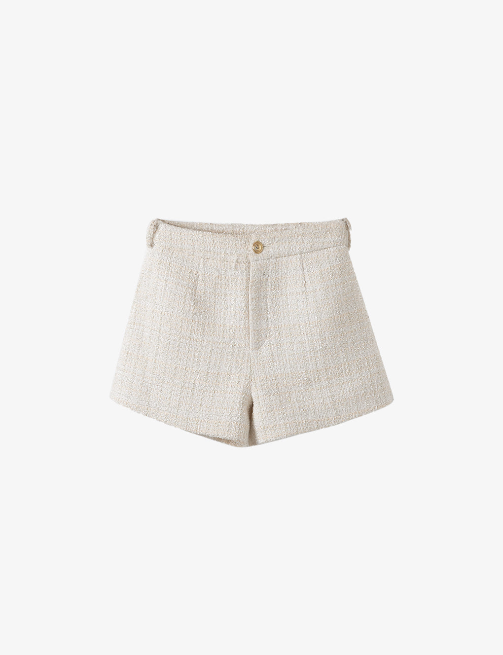 Checked Tweed Mini Shorts