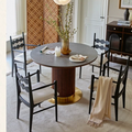 Bek Round Dining Table, Brown