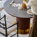 Bek Round Dining Table, Brown