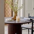 Bek Round Dining Table, Brown