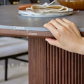 Bek Round Dining Table, Brown