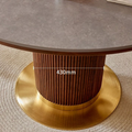 Bek Round Dining Table, Brown