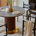 Bek Round Dining Table, Brown