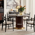 Bek Round Dining Table, Brown