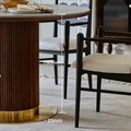Bek Round Dining Table, Brown