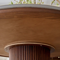 Bek Round Dining Table, Brown