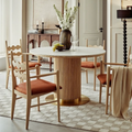 Bek Round Dining Table, White