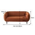 Nafisa Brown Two Seater Sofa, Boucle