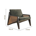 Nora Evergreen Armchair, Wood, Rattan