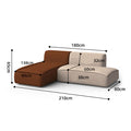 Jacuqeline Tofu Two Seater Corner Sofa, Linen, Two Colors
